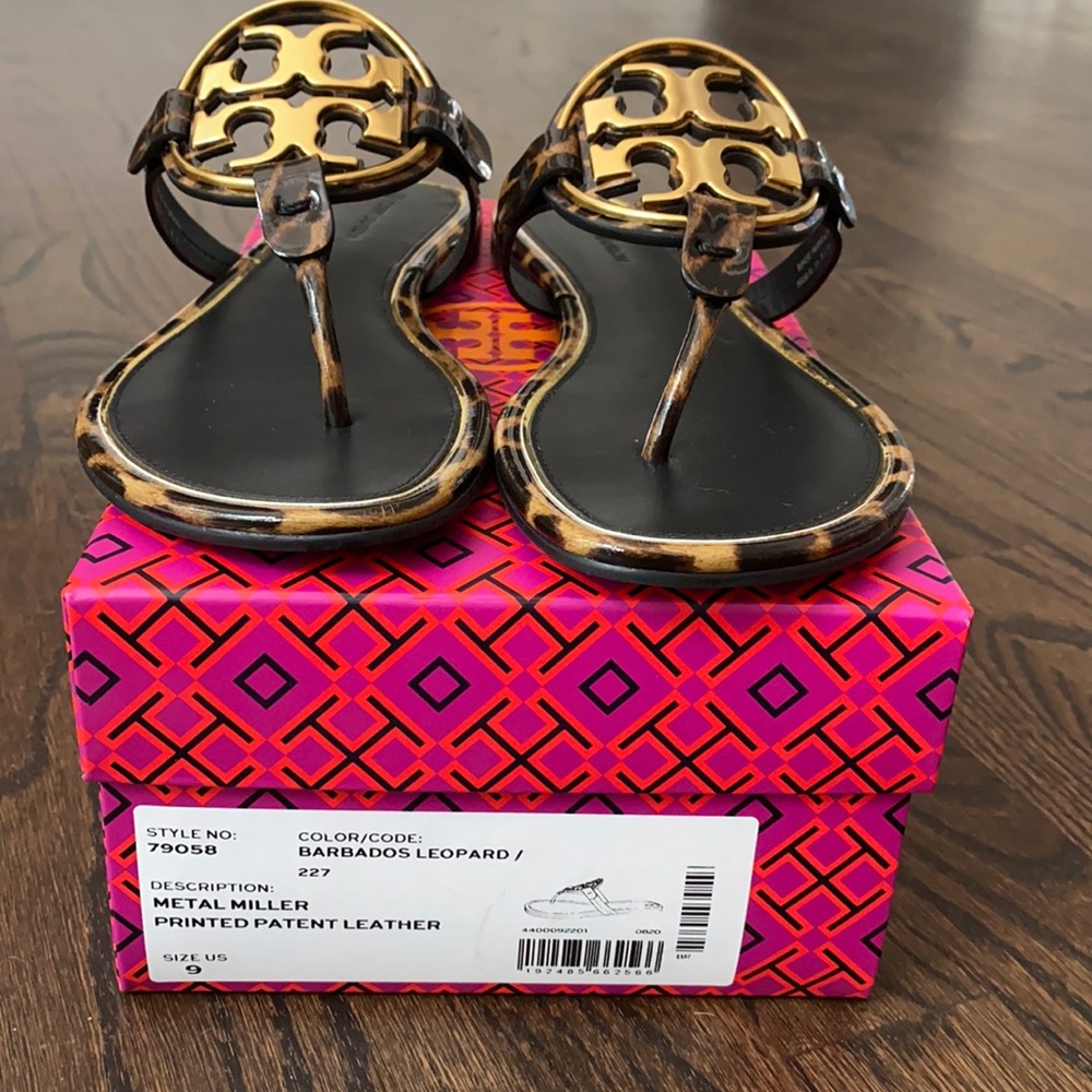 Tory Burch Miller Metal-Logo Sandal